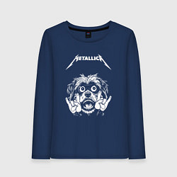 Лонгслив хлопковый женский Metallica rock dog, цвет: тёмно-синий