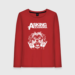 Лонгслив хлопковый женский Asking Alexandria rock dog, цвет: красный