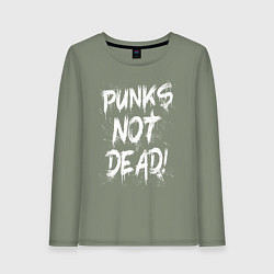 Лонгслив хлопковый женский Punk not dead, цвет: авокадо