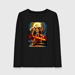 Лонгслив хлопковый женский Empire of Humanity - Warhammer 40k, цвет: черный