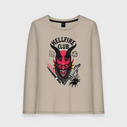 Лонгслив хлопковый женский Hellfire club demon, цвет: миндальный