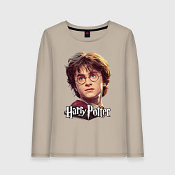 Лонгслив хлопковый женский Harry Potter wizard, цвет: миндальный