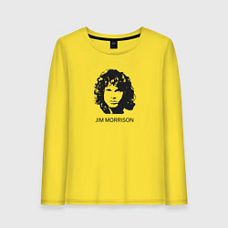 Лонгслив хлопковый женский Jim Morrison rock legend, цвет: желтый