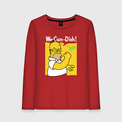 Лонгслив хлопковый женский Homer can doh, цвет: красный