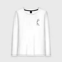 Лонгслив хлопковый женский Черная рыбка для пары, цвет: белый