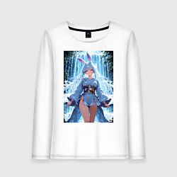 Лонгслив хлопковый женский Зайка в гармонии с природой, цвет: белый
