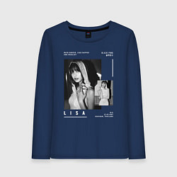 Лонгслив хлопковый женский Lisa Blackpink, цвет: тёмно-синий