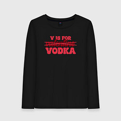 Лонгслив хлопковый женский V is for vodka, цвет: черный