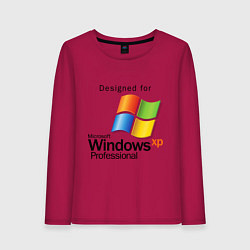 Лонгслив хлопковый женский Предназначен для windows xp, цвет: маджента
