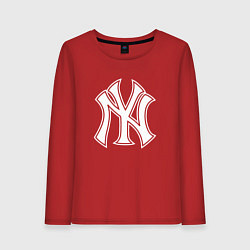 Лонгслив хлопковый женский New York yankees - baseball logo, цвет: красный