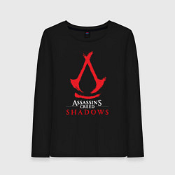 Лонгслив хлопковый женский Assassins Creed Shadows - badge, цвет: черный