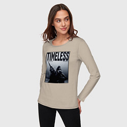 Лонгслив хлопковый женский Timeless, цвет: миндальный — фото 2