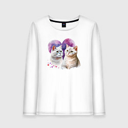 Лонгслив хлопковый женский Хвостатая любовь, цвет: белый