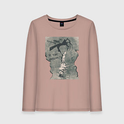 Лонгслив хлопковый женский Я так решил, цвет: пыльно-розовый
