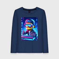 Женский лонгслив Барт Симпсон - киберпанк