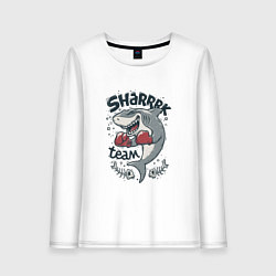Лонгслив хлопковый женский Shark team, цвет: белый