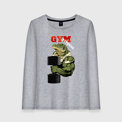 Лонгслив хлопковый женский GYM fitness - crocodile, цвет: меланж