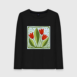 Женский лонгслив Цветущие тюльпаны