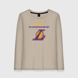 Лонгслив хлопковый женский Lakers championship, цвет: миндальный