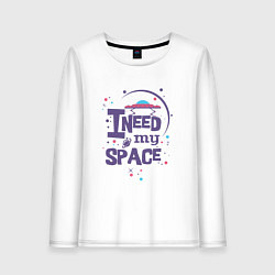 Лонгслив хлопковый женский I need my space, цвет: белый