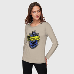 Лонгслив хлопковый женский Ravenclaw emblem, цвет: миндальный — фото 2