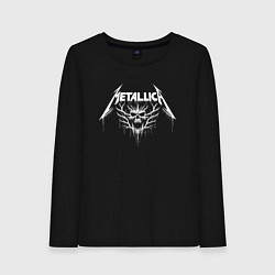 Лонгслив хлопковый женский Metallica - crazy skull, цвет: черный