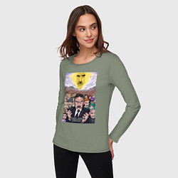 Лонгслив хлопковый женский Следствие вели - Леонид Каневский, цвет: авокадо — фото 2