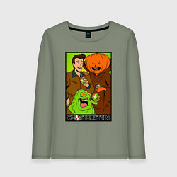 Женский лонгслив Ghostbuster - Peter Slimer Pumpkinhead