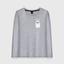 Лонгслив хлопковый женский Leebit in pocket, цвет: меланж