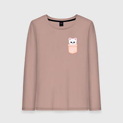 Лонгслив хлопковый женский Jiniret in pocket, цвет: пыльно-розовый