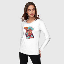 Лонгслив хлопковый женский Лучший шеф, цвет: белый — фото 2