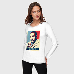 Лонгслив хлопковый женский Drake obey, цвет: белый — фото 2