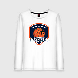 Лонгслив хлопковый женский Stars basketball, цвет: белый