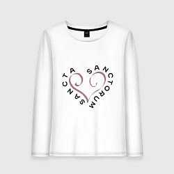 Лонгслив хлопковый женский Святая святых - sancta sanctorum, цвет: белый