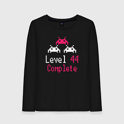Лонгслив хлопковый женский Уровень 44 пройден, цвет: черный