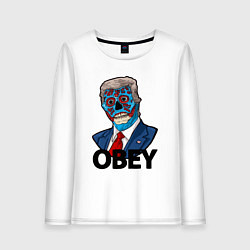 Лонгслив хлопковый женский Trump obey, цвет: белый