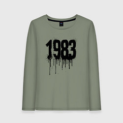 Лонгслив хлопковый женский 1983 год в стиле граффити, цвет: авокадо