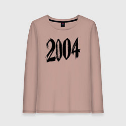 Лонгслив хлопковый женский 2004 штрихами, цвет: пыльно-розовый