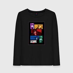 Лонгслив хлопковый женский Лазарь аниме постер, цвет: черный