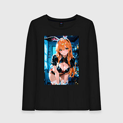 Женский лонгслив Девушка в откровенном наряде с ушками