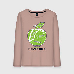 Лонгслив хлопковый женский Сity of New York, цвет: пыльно-розовый