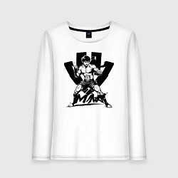Лонгслив хлопковый женский ММА аниме, цвет: белый