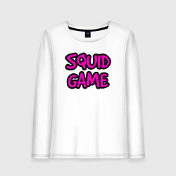 Лонгслив хлопковый женский Pink squid game, цвет: белый