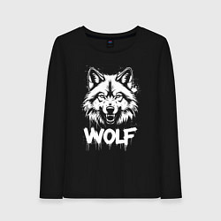 Женский лонгслив Яростный волк