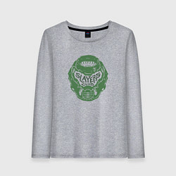 Лонгслив хлопковый женский Doom slayer logo, цвет: меланж