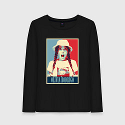 Лонгслив хлопковый женский Olivia Rodrigo, цвет: черный