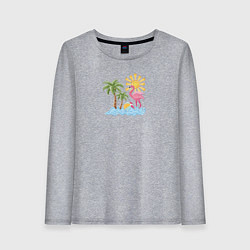 Лонгслив хлопковый женский Солнечный отдых, цвет: меланж