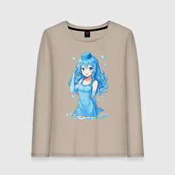 Лонгслив хлопковый женский Вода-тян, цвет: миндальный
