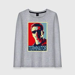 Лонгслив хлопковый женский Терминатор: поп-арт, цвет: меланж