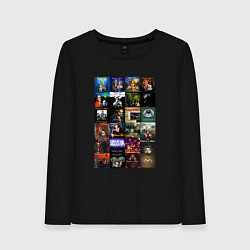 Лонгслив хлопковый женский Король и Шут - обложки, цвет: черный